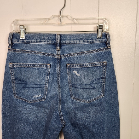 American Eagle AEO Mom Jeans Stretch 100% Cotton High Waisted Rise 90s Size 4 - Picture 5 of 12